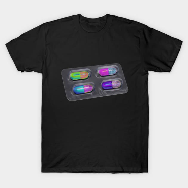 Rainbow Pill Pack T-Shirt by dinaaaaaah